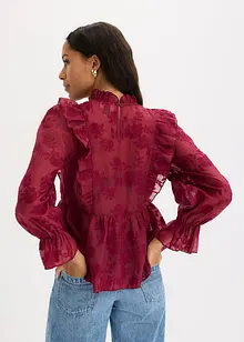 Bluse med borderi, bonprix