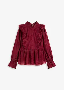 Bluse med borderi, bonprix