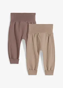 Strikkebukse til å vokse i av bomullsmiks (2-pack), bonprix