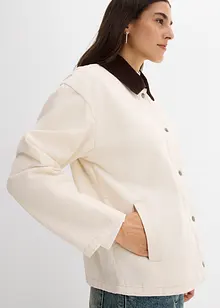 Lett twilljakke med krage i kordfløyel, bonprix