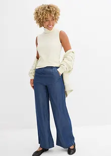 Bukse i vid modell og lett lyocell, bonprix