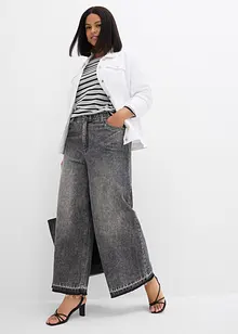 Wide Leg-jeans High Waist, cropped, bonprix