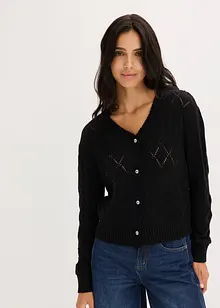 Cardigan med hullmønster, bonprix