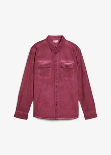Langermet skjorte i 100% bomull i vasket look, bonprix
