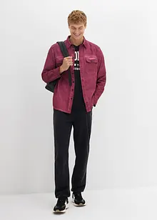 Langermet skjorte i 100% bomull i vasket look, bonprix