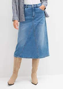 Denimskjørt med stretch, High Waist, bonprix