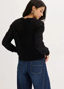 Cardigan med hullmønster, bonprix