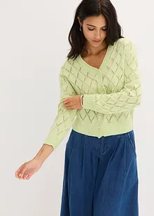 Cardigan med hullmønster, bonprix