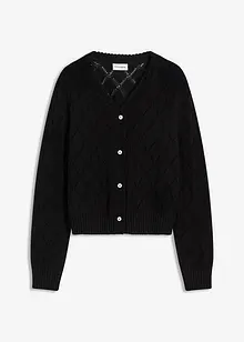 Cardigan med hullmønster, bonprix