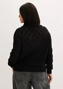 Cardigan med hullmønster, bonprix
