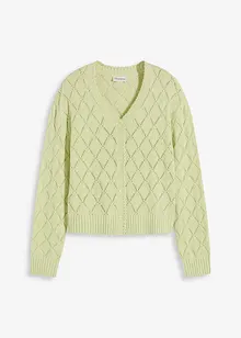 Cardigan med hullmønster, bonprix
