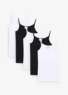 Topp med myk økologisk bomull (5-pack), bonprix