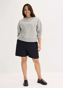 Oversized sweatshirt med strass, bonprix