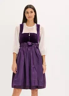 Dirndl med fløyel, i midi-lengde (2-delt sett), bonprix