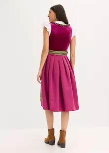 Dirndl med fløyel i midi-lengde (2-delt sett), bonprix