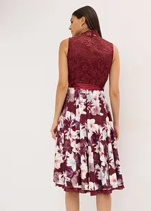 Tyrolerkjole med broderi og skjørt i fløyel (2-delt sett), bonprix