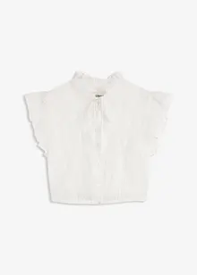 Tyrolerbluse i tynn tyll med prikkemønster, bonprix