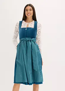 Dirndl med fløyel i midi-lengde (2-delt sett), bonprix
