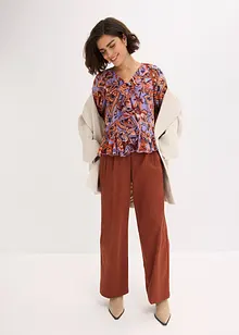 Chiffonbluse med volanger, bonprix