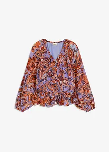 Chiffonbluse med volanger, bonprix