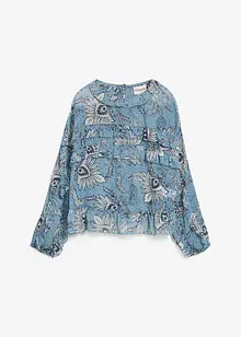 Chiffonbluse med rysjer, bonprix
