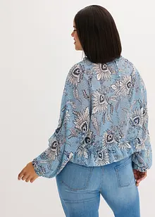 Chiffonbluse med rysjer, bonprix