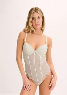 Stringbody med elastiske blonder, bonprix