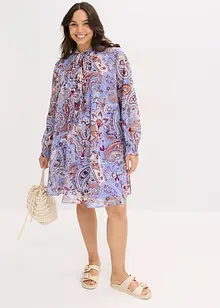 Tunikakjole i chiffon med knyting i halsen, bonprix