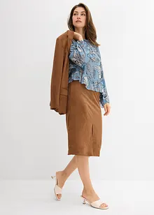 Chiffonbluse med rysjer, bonprix