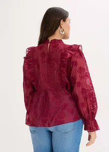 Bluse med borderi, bonprix
