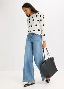 Langermet topp i strukturert krepp-materiale, bonprix