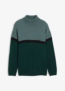 Høyhalset genser i colorblocking-design, bonprix