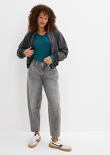 Ribbet body i 100% bomull, bonprix