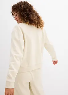 Sweatshirt i 100% økologisk bomull med glidelås, bonprix