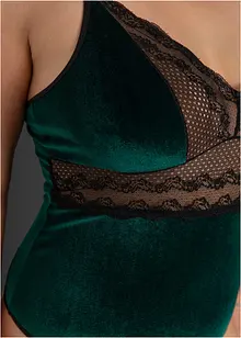 Fløyelsbody ouvert, bonprix