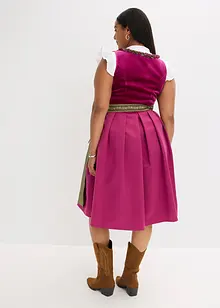 Dirndl med fløyel i midi-lengde (2-delt sett), bonprix