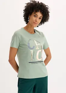 T-skjorte med glitterprint, bonprix