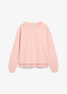 Sweatshirt med blondebesetning, bonprix