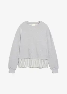 Sweatshirt med blusekant i falden, bonprix