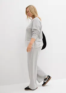 Sweatshirt med blusekant i falden, bonprix