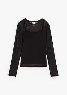 Langermet topp i mesh, bonprix