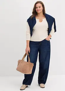 Ribbestrikket topp med økologisk bomull, bonprix