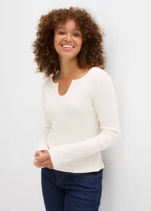 Ribbestrikket topp med økologisk bomull, bonprix