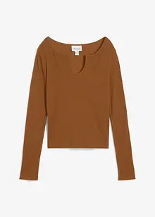 Ribbestrikket topp med økologisk bomull, bonprix