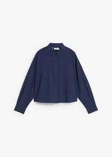 Kort, oversized skjorte med silke, bonprix