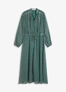 Chiffonkjole med kontrastpiping, bonprix