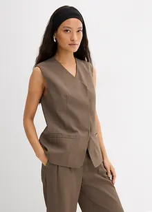 Lang vest med twillstruktur, bonprix