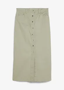 Midiskjørt i twill, bonprix