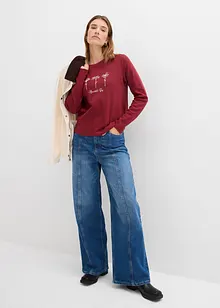 Langermet topp i 100% bomull, bonprix