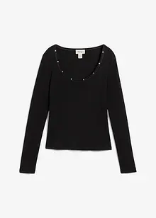 Ribbet topp i 100% økologisk bomull, bonprix